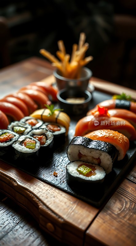 日式寿司拼盘诱人美食盛宴