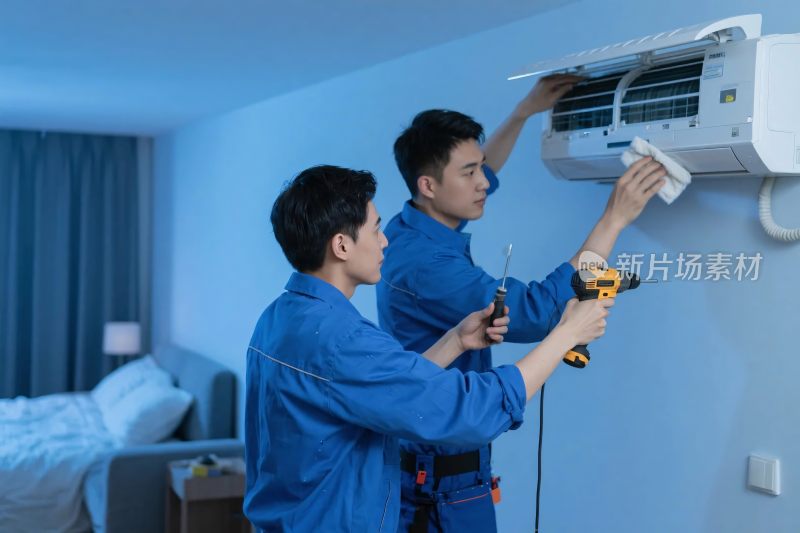 技术人员维修空调