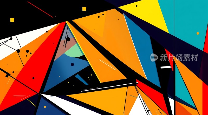 抽象几何色彩碰撞