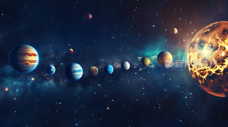 太阳系行星排列图