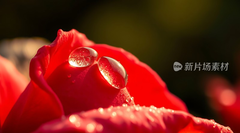 晨露轻吻红玫瑰