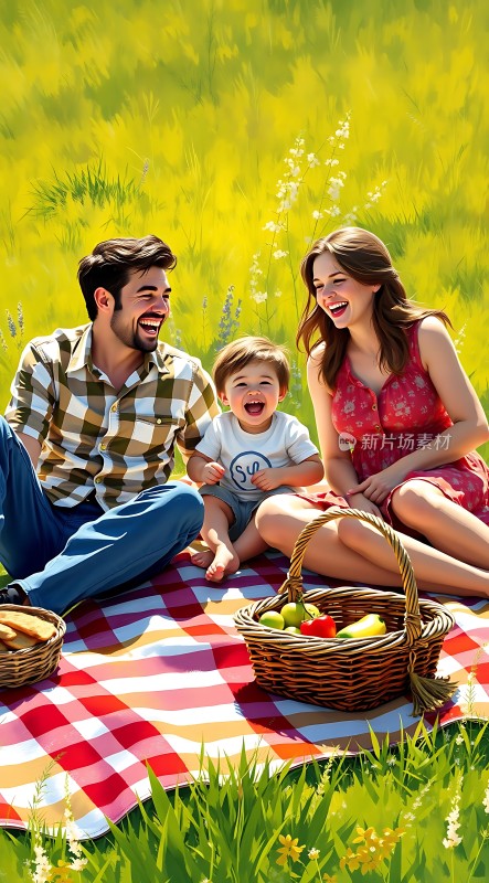 家庭野餐快乐时光