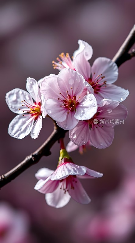 春日樱花绽放花瓣轻舞翩跹