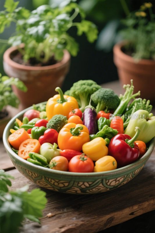 多彩蔬菜水果摆盘