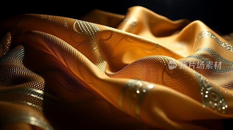 金色丝绒布料细节特写