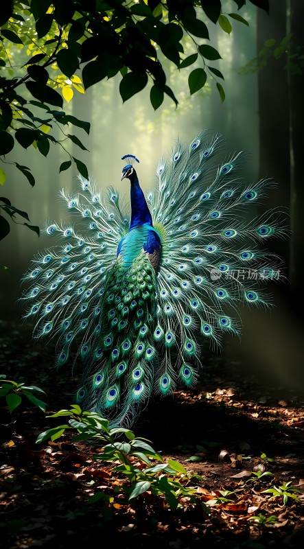 孔雀开屏显华彩