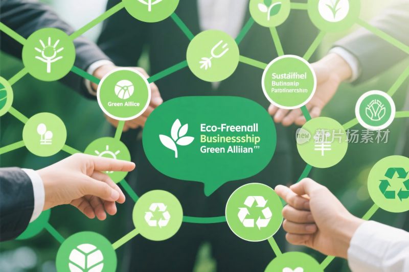 绿色环保商务合作图示