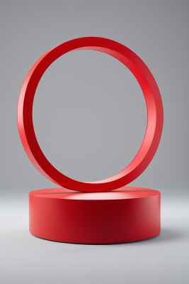 在灰色背景的基座上红色圆形物体高清图片 在灰色背景的基座上红色圆形物体高清图片