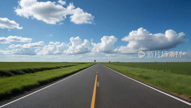 一条长长的路有白线风景风光高清图片