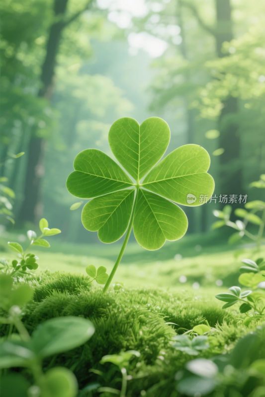 森林四叶草自然景观
