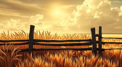 金色麦田日落时分