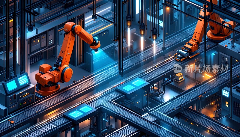 智能工厂机器人与传送带协同作业