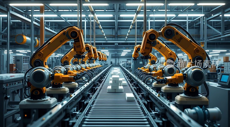 智能生产线上的机械臂协作工作