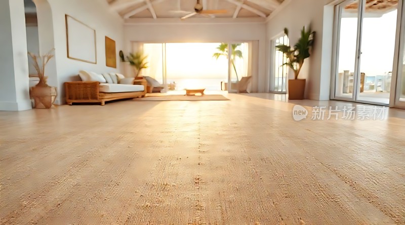 阳光洒满现代简约客厅绿植点缀温馨舒适生活空间