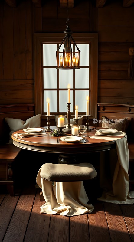 温馨烛光晚餐场景