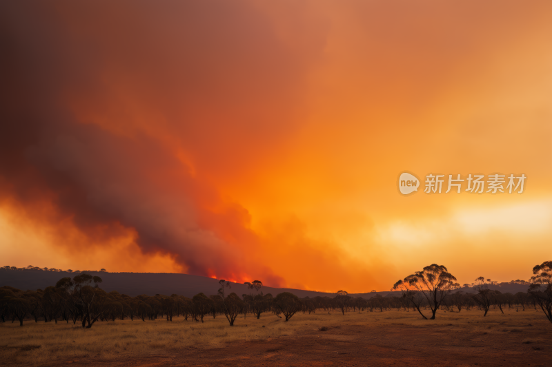 太阳落山时可烟雾风光风景图片