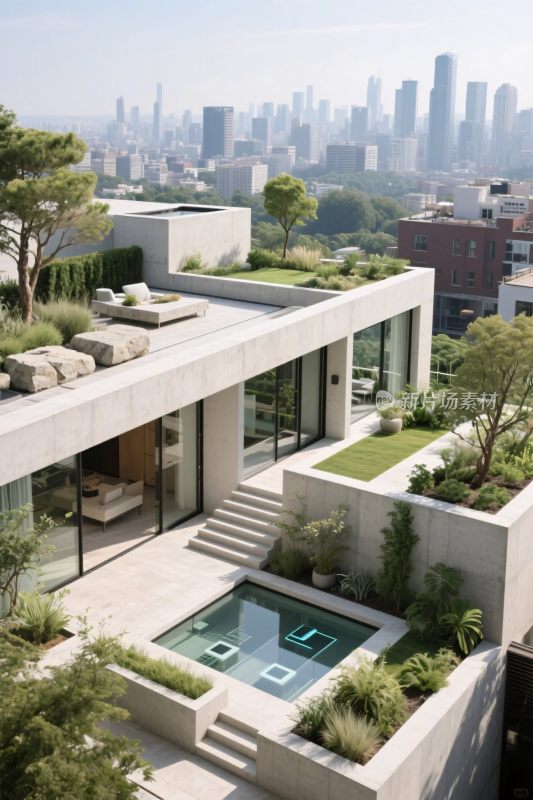 现代高端住宅与城市景观