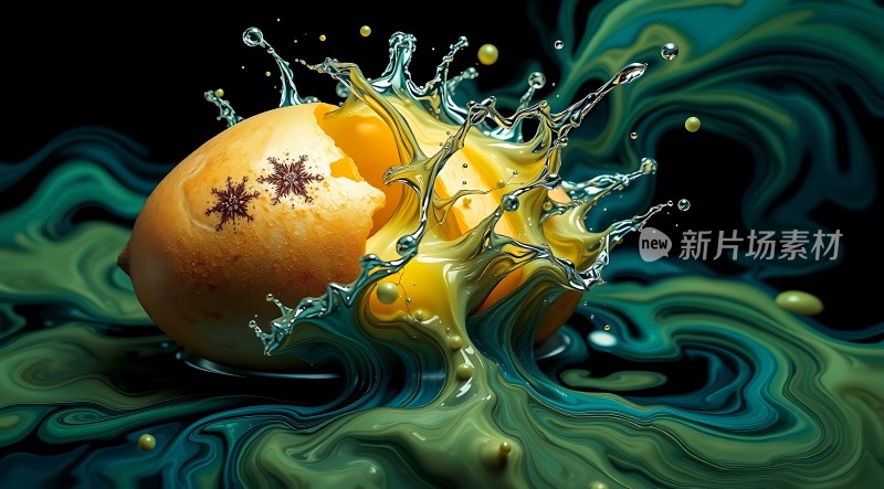新片场素材 橙子爆炸