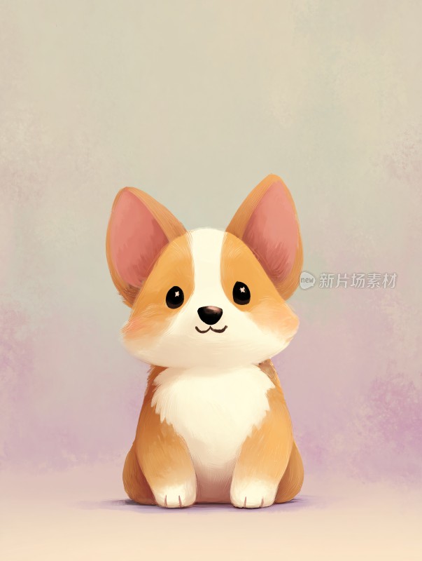 可爱的卡通柯基小狗