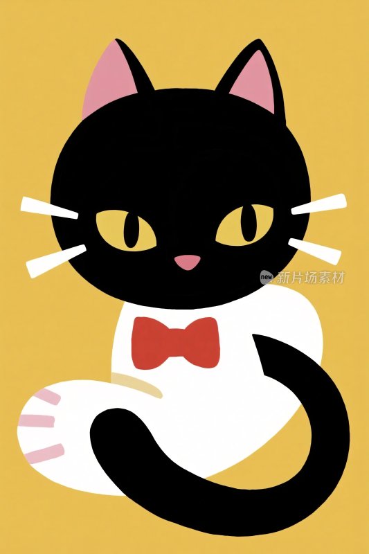 卡通黑猫插画