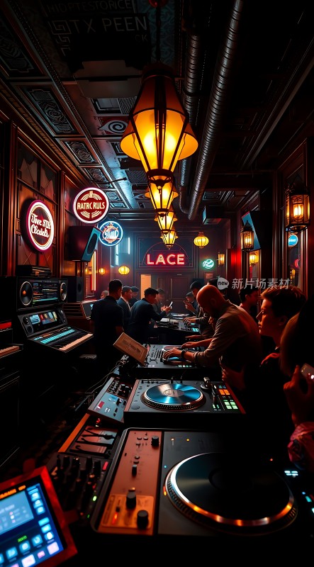 霓虹灯下的音乐派对