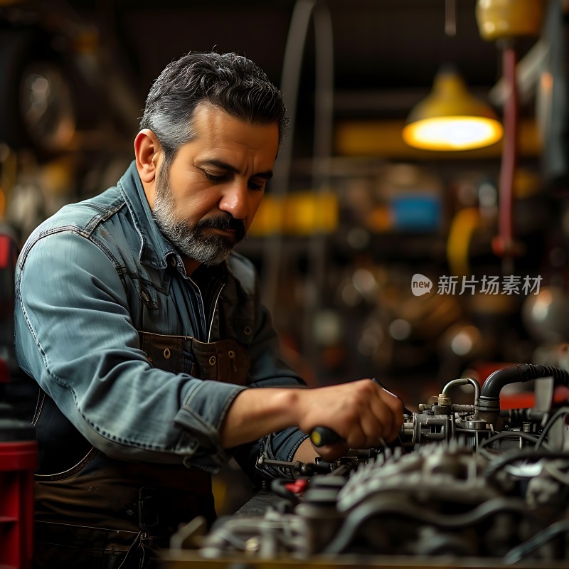 机械师专注检修发动机