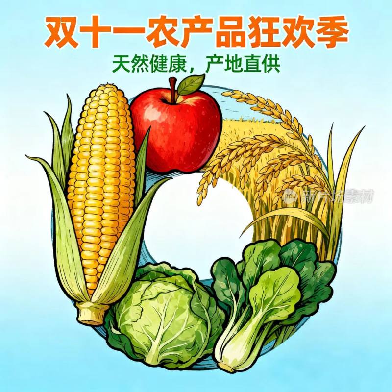 双十一 双11 农产品 海报 宣传图