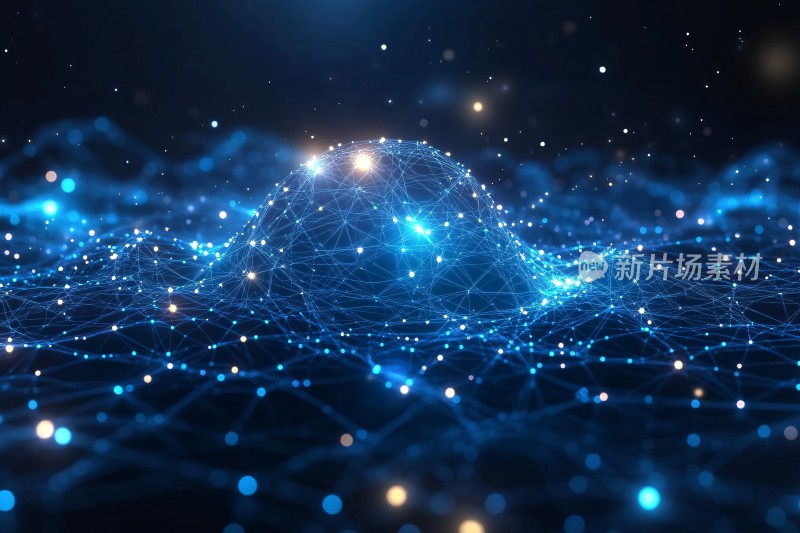 蓝色科技感网络数据背景图