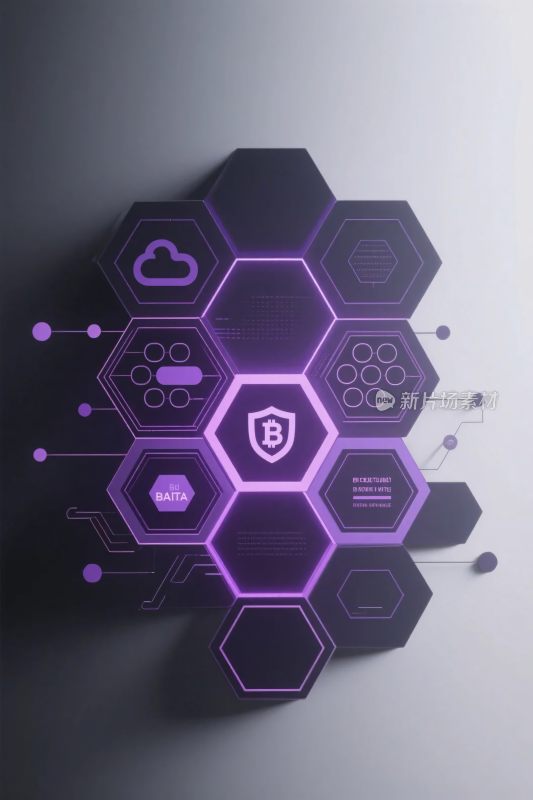 科技感六边形安全图标