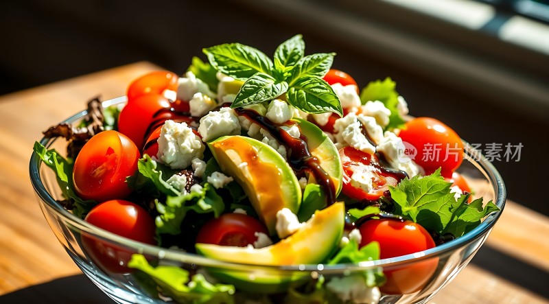 阳光下的清新沙拉