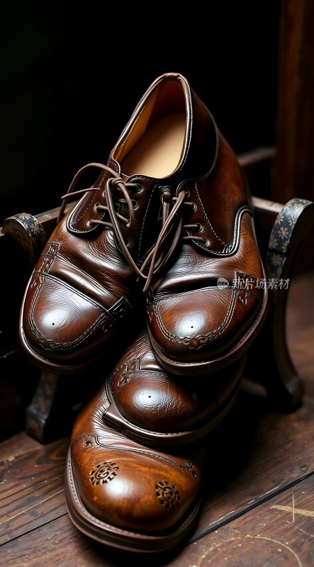 棕色皮鞋