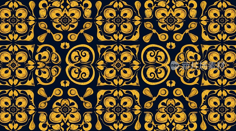 金色花纹图案背景