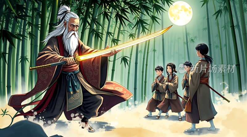 竹林剑客传道授业