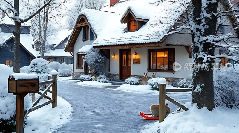 雪地小屋温馨家园