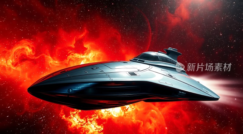 星际探险飞船穿越火红星云