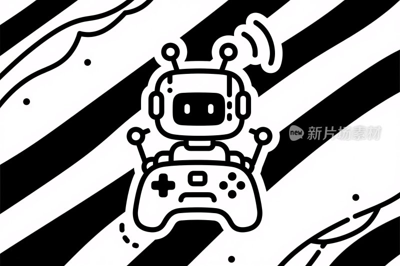 卡通机器人插画