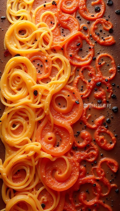 色彩斑斓的螺旋意大利面