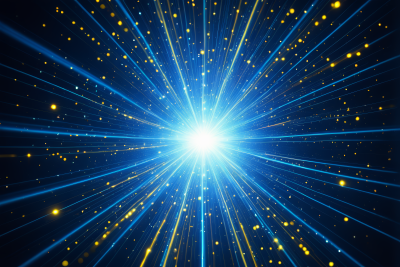 星星爆发出蓝光和黄光高清背景图片 星星爆发出蓝光和黄光高清背景图片