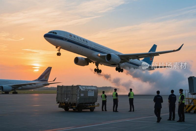 机场飞机起飞场景