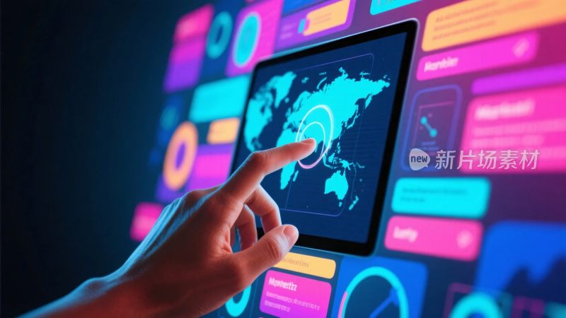 数字化界面互动插画