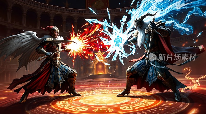 神魔对决火焰与冰霜碰撞