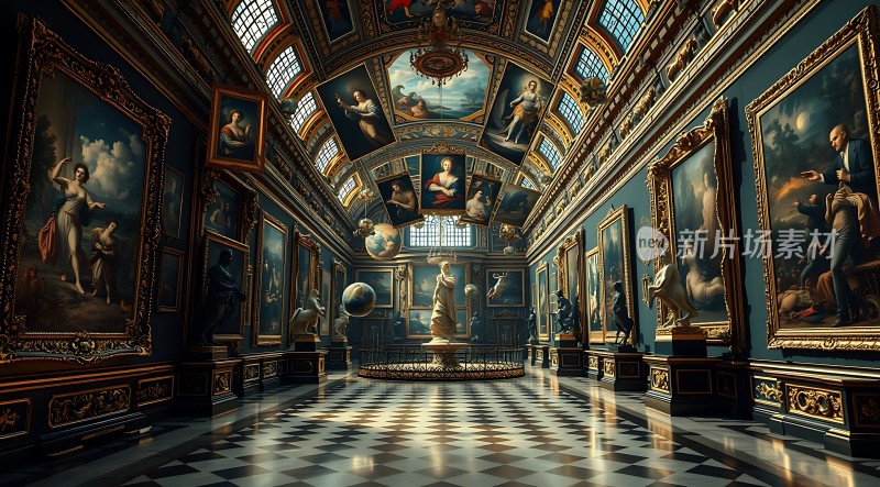 艺术殿堂古典画作与雕塑荟萃