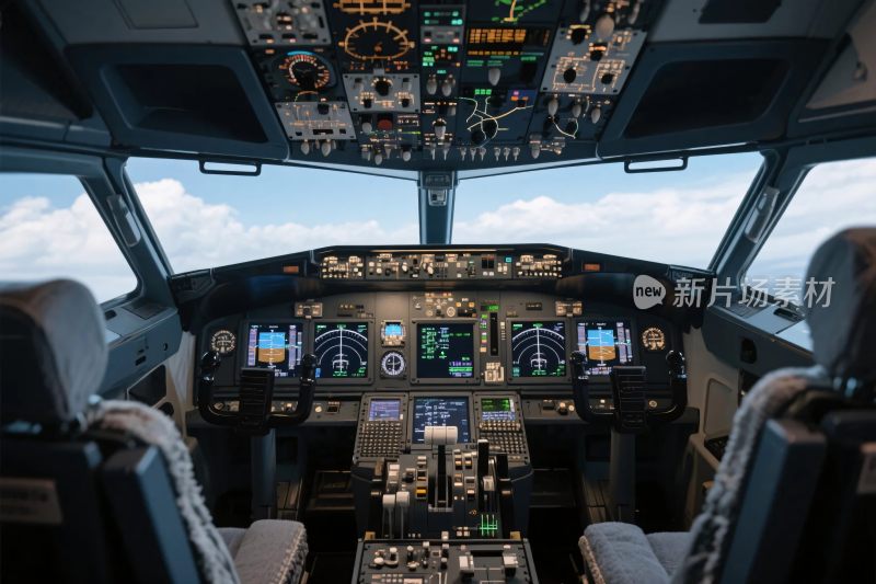 飞机驾驶舱内部场景