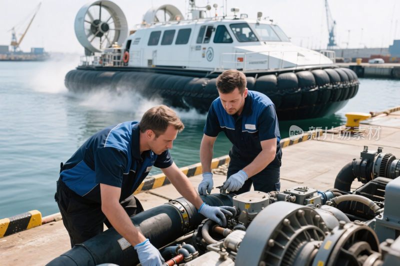 船员在港口维修作业