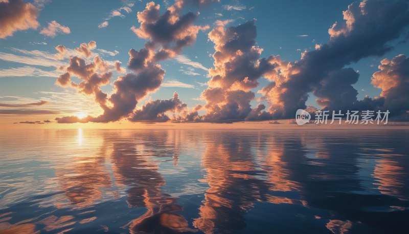 晨曦海面云彩美