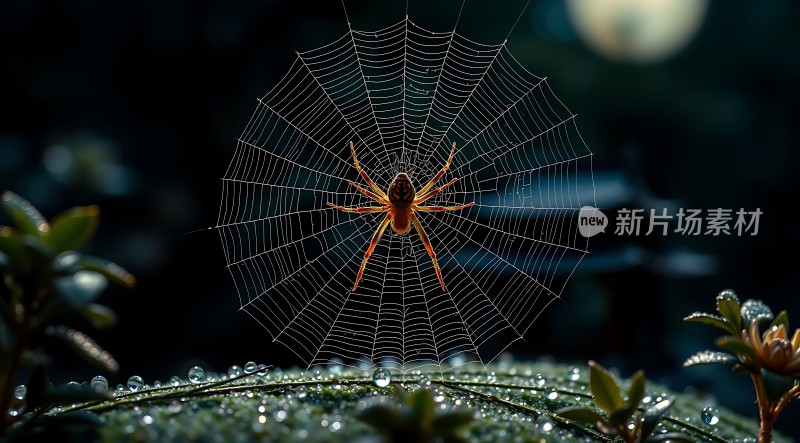 晨露中的蛛网世界