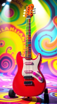 彩色吉他炫彩背景 彩色吉他炫彩背景