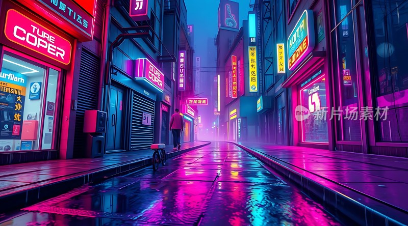 霓虹灯下的未来都市