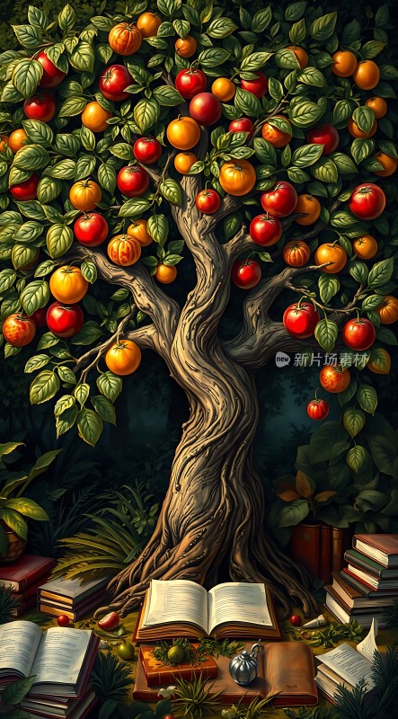 书影下的苹果树