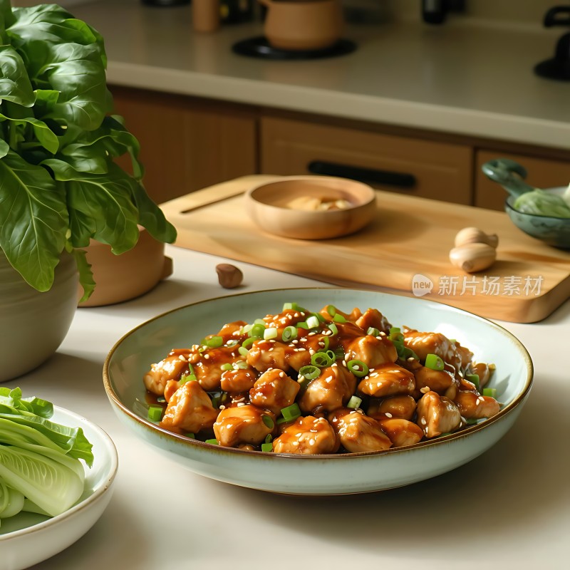 美味佳肴诱人食欲绿意盎然增添生机